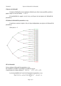 Schéma de Bernoulli. Loi binomiale