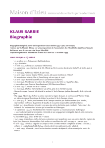 KLAUS BARBIE Biographie