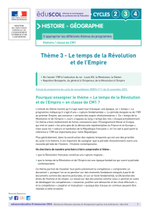 HISTOIRE - GÉOGRAPHIE Thème 3 - Le temps de la Révolution et