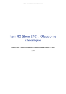 Item 82 (item 240) : Glaucome chronique