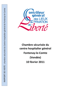 Rapport de visite de la chambre sécurisée du CH de Fontenay