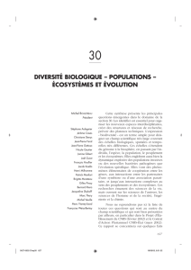 DIVERSITÉ BIOLOGIQUE – POPULATIONS – ÉCOSYSTÈMES ET