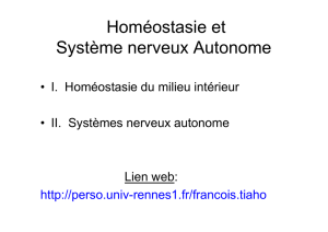 Homéostasie et Système nerveux Autonome