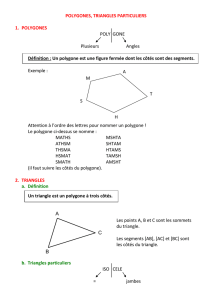 POLYGONES, TRIANGLES PARTICULIERS 1. POLYGONES POLY