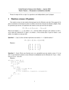 1 Matrices creuses (10 points)