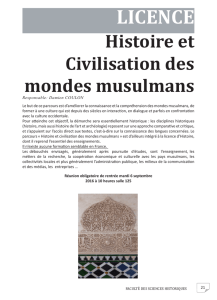 LICENCE Histoire et Civilisation des mondes musulmans