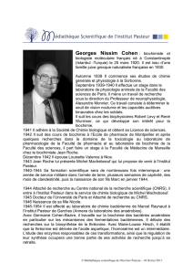 Georges Nissim Cohen : biochimiste et