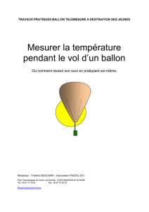 Mesurer la température pendant le vol d`un ballon