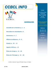 CCBCL Info Janvier 2013 - Chambre de Commerce Belgo