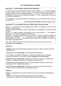 DE LA RÉPUBLIQUE À L`EMPIRE Document 1. La