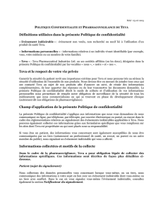 Politique Confidentialite Et Pharmacovigilance De Teva