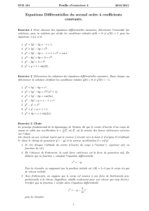 Equations Différentielles du second ordre `a coefficients constants.