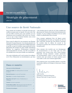 Stratégie de placement - Financière Banque Nationale