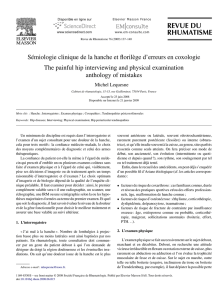 Sémiologie clinique de la hanche et florilège d`erreurs en coxologie