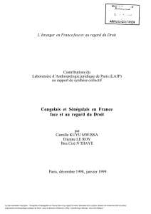Congolais et Sénégalais en France face et au regard du Droit