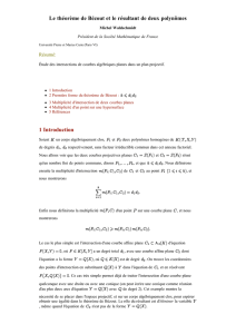 Le théorème de Bézout et le résultant de deux - IMJ-PRG