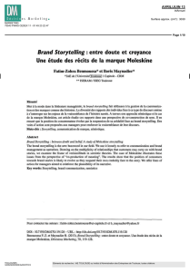 Brand Storytelllng : entre doute et croyance Une étude des récits de