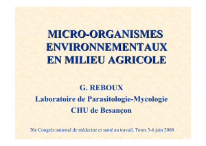 micro-organismes environnementaux en milieu agricole