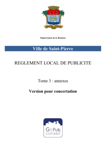 Ville de Saint-Pierre REGLEMENT LOCAL DE PUBLICITE