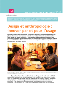 Design et anthropologie : innover par et pour l