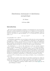 Distribution stationnaire et distribution asymptotique