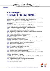 Chronologie : Toulouse à l`époque romane