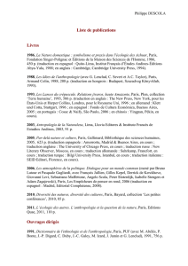 DESCOLA - Liste de publications - las