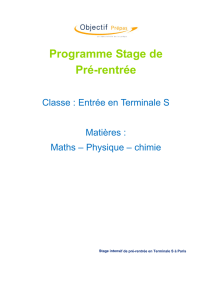 Programme Stage de Pré