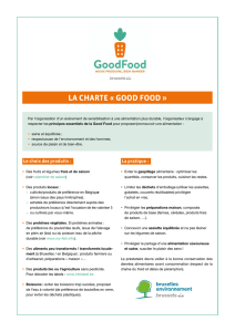 la charte « good food - Bruxelles Environnement