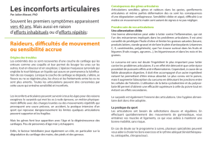 Article Inconforts Articulaires