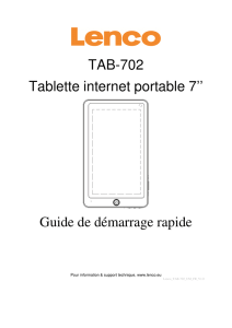 TAB-702 Tablette internet portable 7`` Guide de démarrage