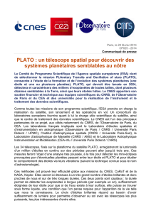 PLATO : un télescope spatial pour découvrir des systèmes