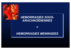 HEMORRAGIES SOUS- ARACHNOÏDIENNES = HEMORRAGIES