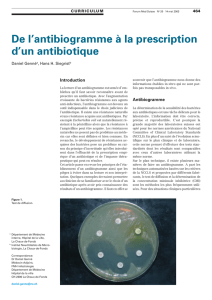 De l`antibiogramme à la prescription d`un antibiotique