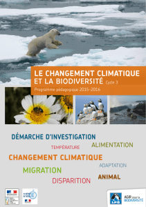 migration le changement climatique ET LA BIODIVERSITé Cycle 3