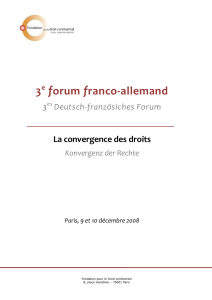 3 e forum franco-allemand - Fondation pour le droit continental