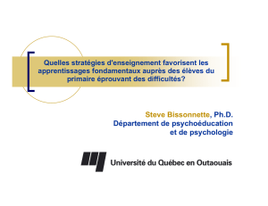 Steve Bissonnette, Ph.D. Département de
