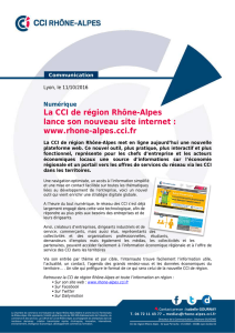 La CCI de région Rhône-Alpes lance son nouveau site internet