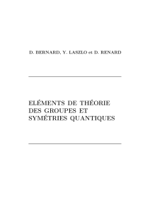 eléments de théorie des groupes et symétries quantiques