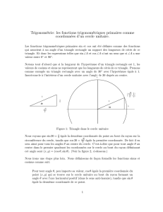 Trigonométrie: les fonctions trigonométriques primaires