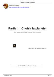 Partie 1 : Choisir la planète - SVT Lorris