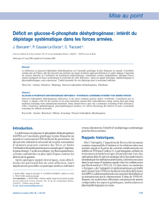 Bancarel J. Déficit en glucose - 6 - École du Val-de