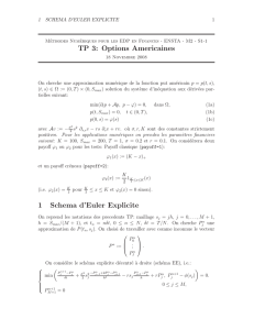 TP 3: Options Americaines 1 Schema d`Euler Explicite
