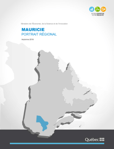 Portrait régional de la Mauricie - Ministère de l`Économie, de la