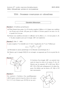 TD3 : Nombres complexes et géométrie