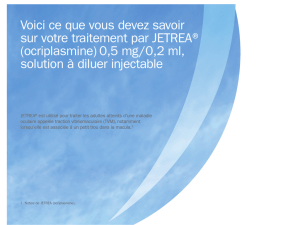 Brochure d`information JETREA destinée aux patients