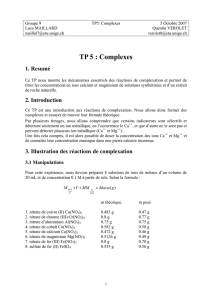 TP 5 : Complexes