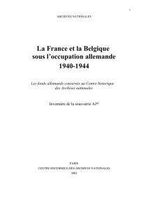 La France et la Belgique sous l`occupation allemande 1940-1944
