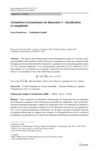 Géométries Lorentziennes de dimension 3 : classification et