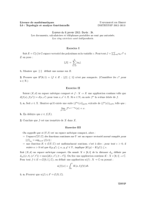 Licence de mathématiques Université de Brest L3 : Topologie et